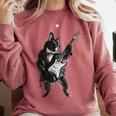 Boston Terrier Guitar Comfort Colors Sweatshirt Crimson