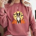 Boston Terrier Halloween Dog Lover Pumpkin Costume Comfort Colors Sweatshirt Crimson