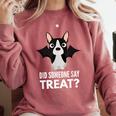Boston Terrier Halloween Shirt Did Someone Say Treat Comfort Colors Sweatshirt Crimson
