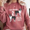Boston Terrier Humor Bostie Dog Lover For Men Women Kids Comfort Colors Sweatshirt Crimson