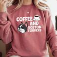 Boston Terrier Lover Coffee And Boston Terriers Comfort Colors Sweatshirt Crimson