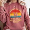 Boston Terrier Lover I'm Only Talking To My Dog Today Comfort Colors Sweatshirt Crimson