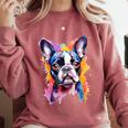 Boston Terrier Lover Pop Art Color Boston Terrier Dog For Men Women Girls Kids Comfort Colors Sweatshirt Crimson