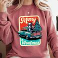 Boston Terrier Merry Christmas Tree Truck Santa Dog X-Mas Comfort Colors Sweatshirt Crimson