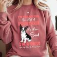 Boston Terrier Mom American Gentleman Dog Lover Mother's Day Comfort Colors Sweatshirt Crimson