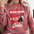 Boston Terrier Mom American Gentleman Dog Mother's Day Comfort Colors Sweatshirt Crimson