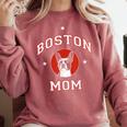 Boston Terrier Mom Dog Mother Comfort Colors Sweatshirt Crimson