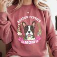 Boston Terrier Mom Mother's Day Comfort Colors Sweatshirt Crimson