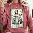 The Boston Terrier Mom Skeleton Spooky Season Halloween Comfort Colors Sweatshirt Crimson