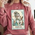 Boston Terrier Mom Skeleton Tarot Card Witch Vibes Dog Mom Comfort Colors Sweatshirt Crimson