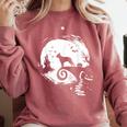 Boston Terrier And Moon Halloween Costume Dog Lover Comfort Colors Sweatshirt Crimson