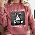 Boston Terrier Mug Shot Guilty Dog Comfort Colors Sweatshirt Crimson