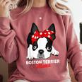 Boston Terrier Mum Dog Woman Idea Comfort Colors Sweatshirt Crimson
