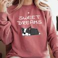 Boston Terrier Puppy Sweet Dreams Pajama For Bedtime Comfort Colors Sweatshirt Crimson
