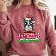 Boston Terrier Santa Claus Christmas Dog Comfort Colors Sweatshirt Crimson