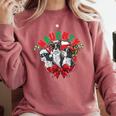 Boston Terrier Santa Claus Elf Reindeer Christmas Dog X-Mas Comfort Colors Sweatshirt Crimson