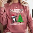Boston Terrier Santa Hat Dabbing Around The Christmas Tree Comfort Colors Sweatshirt Crimson