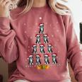 Boston Terrier Santa Hat Xmas Light Men Women Christmas Tree Comfort Colors Sweatshirt Crimson