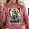 Boston Terrier Tarot Card Dog Comfort Colors Sweatshirt Crimson