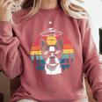 Boston Terrier UFO Alien Boston Terrier Dog Mom Dad Comfort Colors Sweatshirt Crimson