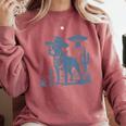 Boston Terrier UFO Cowboy Dog Dog Mom Dog Dad Alien Dog Comfort Colors Sweatshirt Crimson