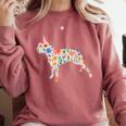 Boston Terrier Watercolor Flowers Comfort Colors Sweatshirt Crimson