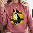 Boston Terrier s Mid-Century Modern Art s Street Grunge Comfort Colors Sweatshirt Crimson
