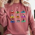 Boston Terriers Yoga Asana Pose And Meditation Comfort Colors Sweatshirt Crimson