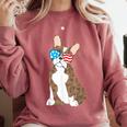 Brindle Boston Terrier Dog Patriotic Shirt USA Flag Comfort Colors Sweatshirt Crimson