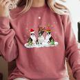 Christmas Boston Terrier Santa Dog Lover Comfort Colors Sweatshirt Crimson