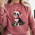 Cute Boston Terrier Dog Christmas Merry X-Mas Graphic Comfort Colors Sweatshirt Crimson