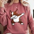 Dabbing Red Boston Terrier Dab Dance Dog Men Women Kids Comfort Colors Sweatshirt Crimson