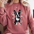Dog Boston Terrier For Men Women Comfort Colors Sweatshirt Crimson