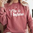 The Dogfather Boston Terrier Dog Dad Father's Day Comfort Colors Sweatshirt Crimson