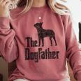 The Dogfather Boston Terrier Dog Funny Dog Gift T-Shirt For Men Women Girls Kids Comfort Colors Sweatshirt Crimson