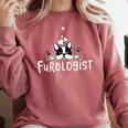 Furologist Puppy Stylist Cute Dog Groomer Men Women Comfort Colors Sweatshirt Crimson