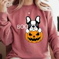 The Halloween Boston Terrier Comfort Colors Sweatshirt Crimson