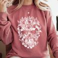 Halloween Costume Skull Boston Terrier Dog Lover Comfort Colors Sweatshirt Crimson
