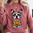 Halloween Dog Boston Terrier Mummy Costume Men Women Kids Comfort Colors Sweatshirt Crimson