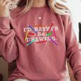 I&#x27;d Rather Be Drawing Artist Art Teacher Sketching Lover For Men Women Girls Kids Comfort Colors Sweatshirt Crimson