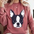 Kids Boston Terrier Dog For Women And Girls Comfort Colors Sweatshirt Crimson