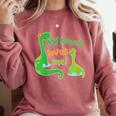 Kids My Nonna Loves Me Dinosaur Grandson Comfort Colors Sweatshirt Crimson