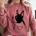 I Love My Boston Terrier Dog With Heart Comfort Colors Sweatshirt Crimson