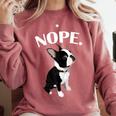 Love NOPE Boston Terrier Dog Lover Comfort Colors Sweatshirt Crimson