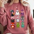 Pig Spooky Ghost Witch Boo-Jee Horror Pumpkin Pig Halloween Comfort Colors Sweatshirt Crimson