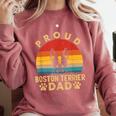 Proud Boston Terrier Dad Dog Owner Fathers Day Men Women Kids Comfort Colors Sweatshirt Crimson