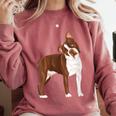 Red Boston Terrier Dog Comfort Colors Sweatshirt Crimson