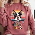 Retro Boston Terrier Dad Comfort Colors Sweatshirt Crimson