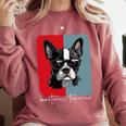 Retro Boston Terrier Dog Lover Bostie Mom Dad Dog Owner Comfort Colors Sweatshirt Crimson