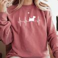Scottish Terrier Dog Heartbeat Scottie Dog Lover T-Shirt Comfort Colors Sweatshirt Crimson
